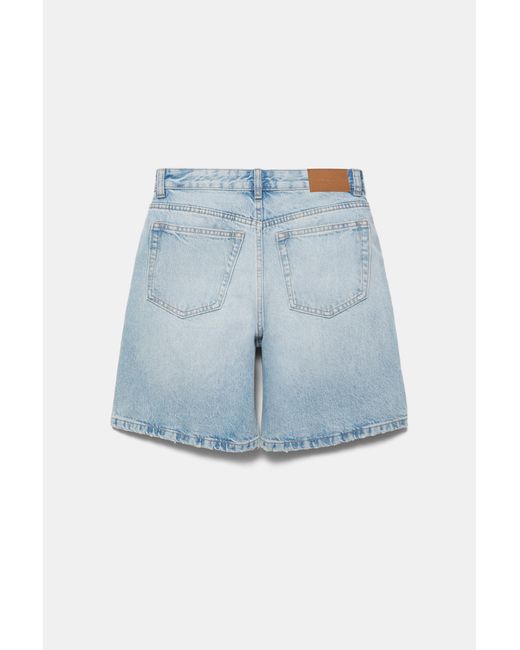 Pull&Bear Blue Denim Bermuda Shorts