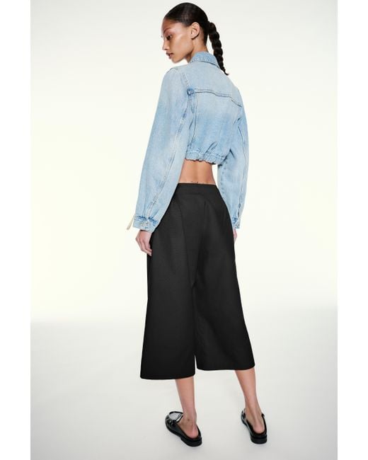 Pull&Bear Blue Waistband Culottes With Bow