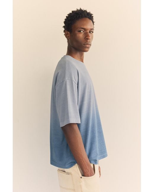 Pull&Bear Blue Ombré T-Shirt With Studs for men
