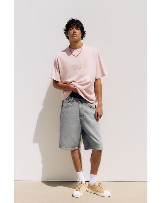 Pull&Bear Baggy Denim Bermuda in het Gray voor heren