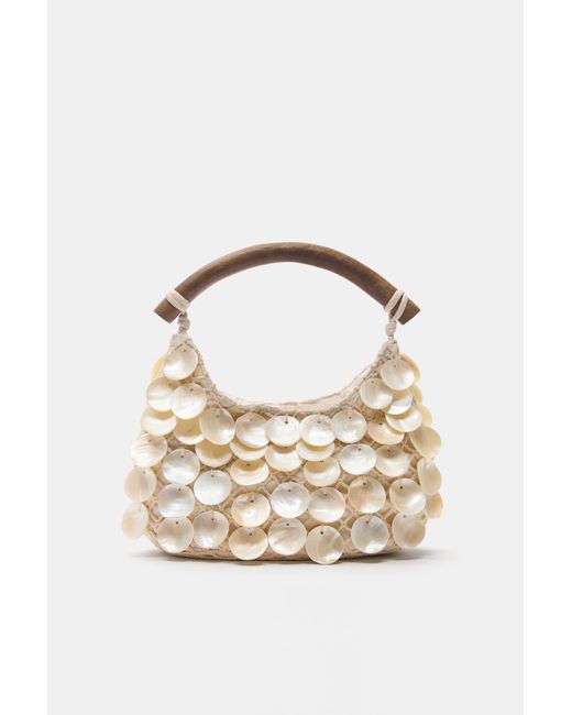 Pull&Bear Blue Beaded Handbag