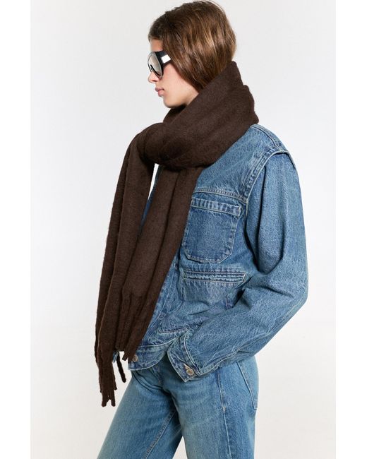 Pull&Bear Brown Maxi Mohair-Effect Scarf