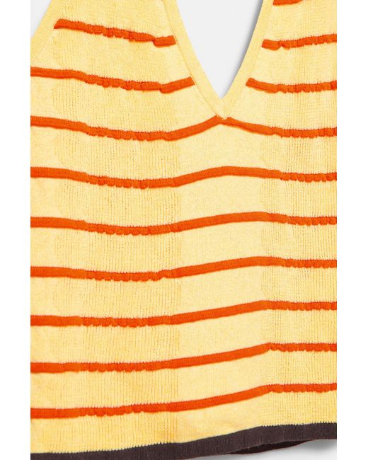 Top Halter A Righe di Pull&Bear in Natural