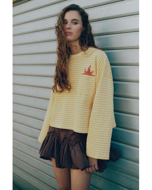 Pull&Bear Green Ruffled Mini Skirt
