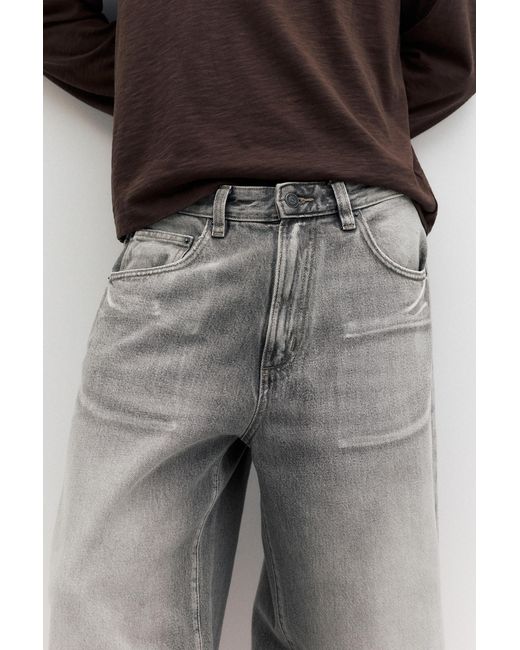 Pull&Bear Gray Wide-Leg Jeans for men