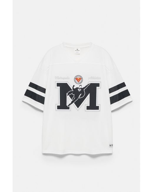 Pull&Bear Multicolor Superman Football T-Shirt for men