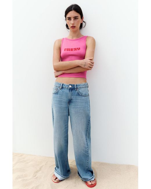 Pull&Bear Pink Grafik-Top