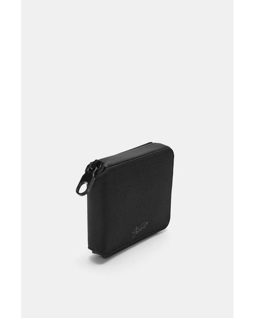 Pull&Bear Black Nylon Stwd Wallet for men
