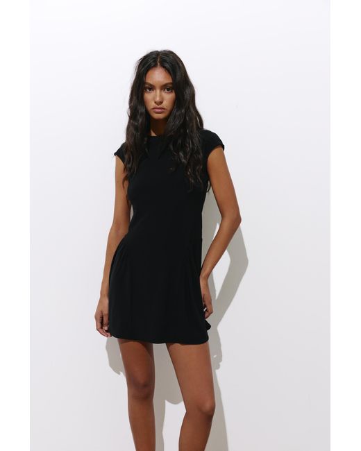 Pull&Bear Black Short Gathered Dress