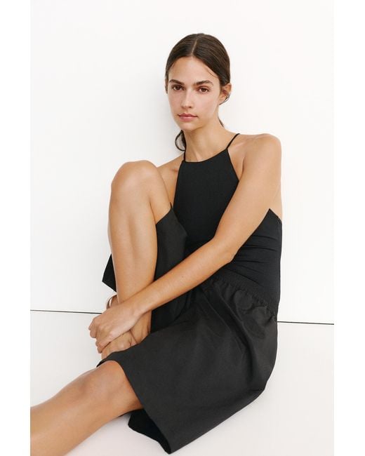Pull&Bear Black Technical Bermuda Shorts