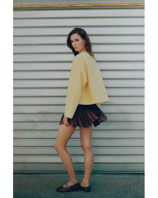 Pull&Bear Green Ruffled Mini Skirt