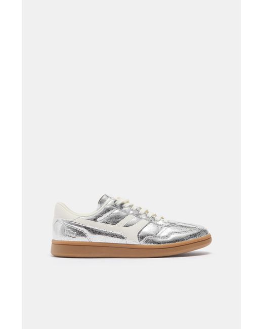 Pull&Bear Blue Retro Metallic Trainers