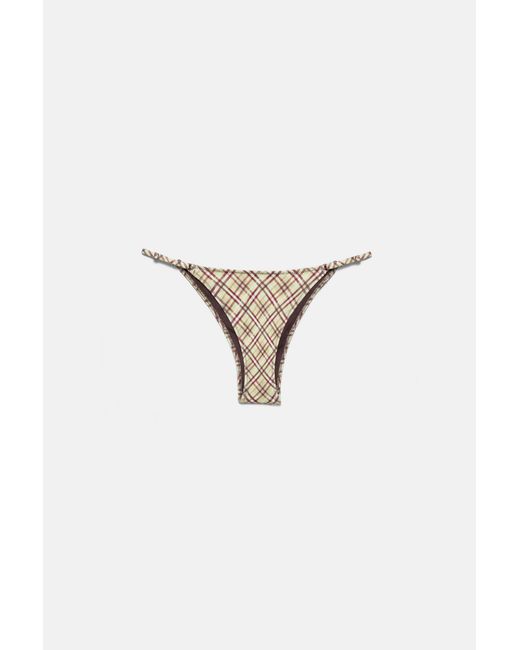 Pull&Bear Green Check Bikini Bottoms