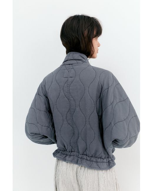 Pull&Bear Green Padded Jacket With A High Neck