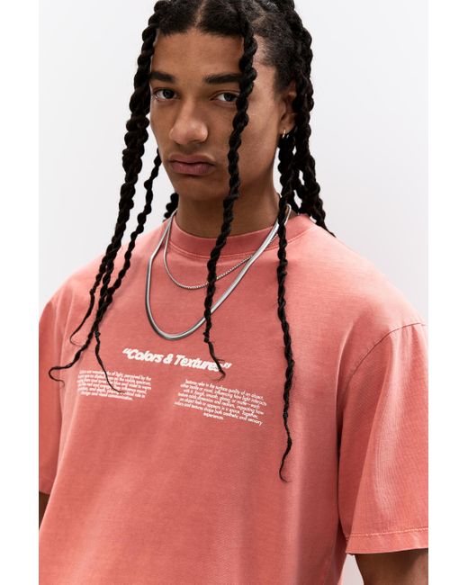 Pull&Bear Shirt Mit Früchtegrafik Und Slogan in Red für Herren