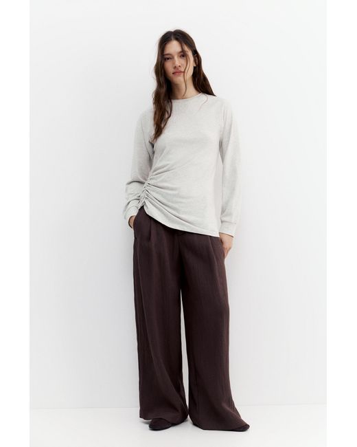 Pull&Bear Multicolor Long Sleeve T-Shirt With Gathers
