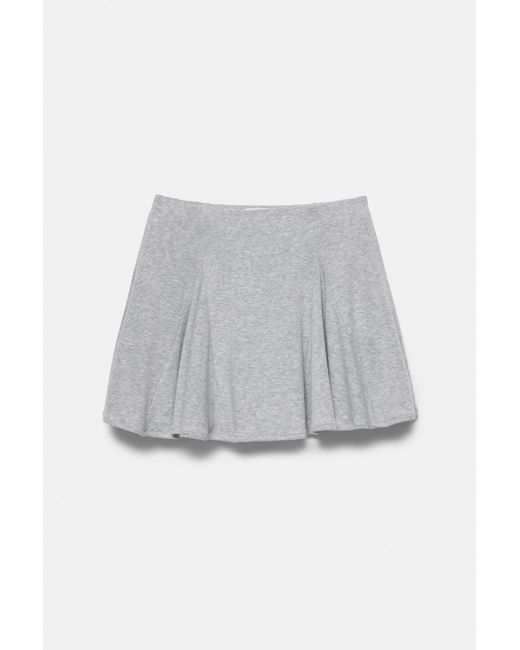 Pull&Bear Gray Ruffled Mini Skirt