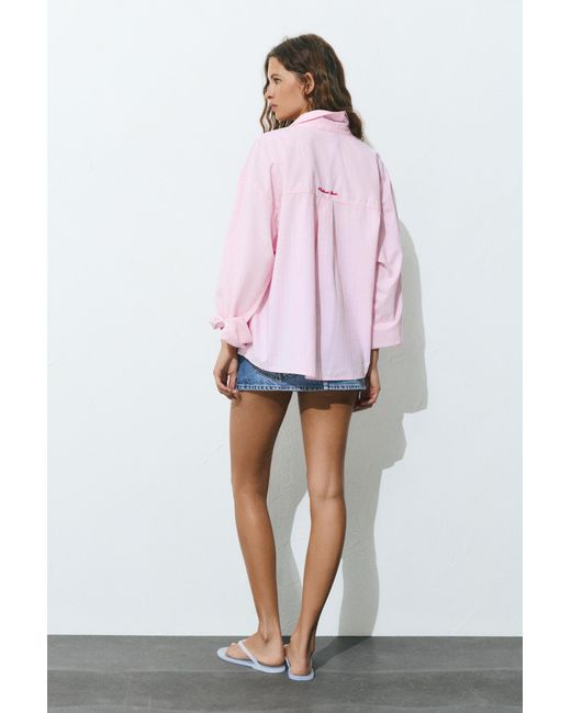 Chemise Rayée Piment Pull&Bear en coloris Pink
