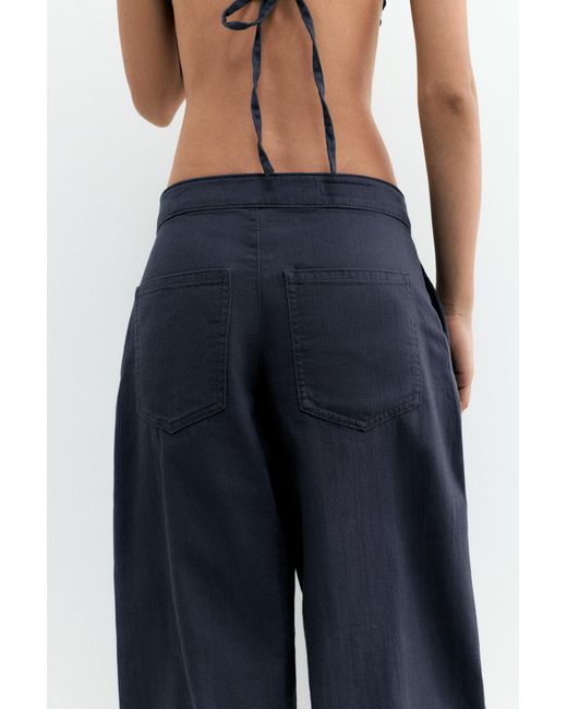 Pull&Bear Blue Rustic Sarouel Trousers
