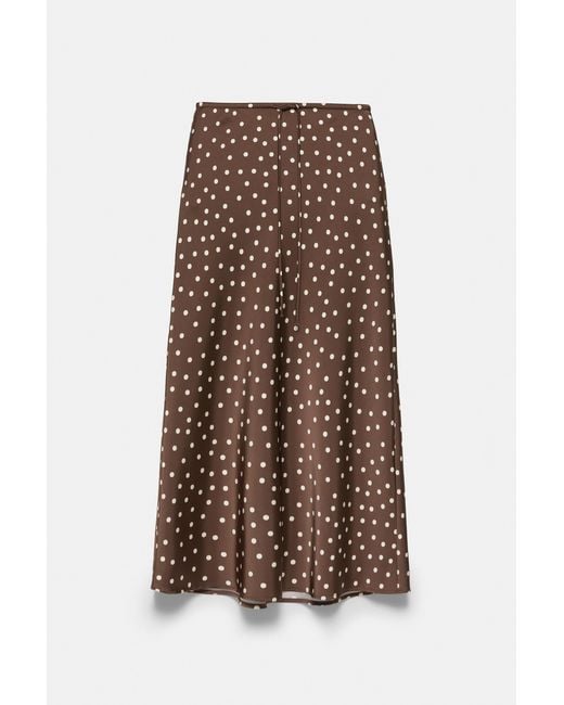 Pull&Bear Multicolor Satin Drawstring Midi Skirt