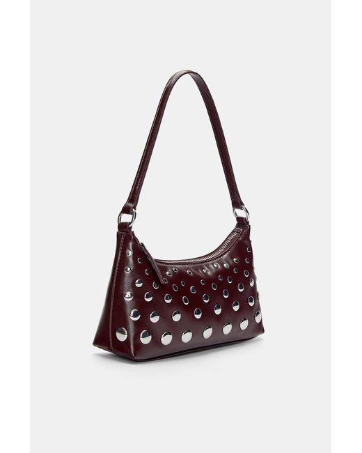 Pull&Bear Purple Schultertasche Mit Nieten