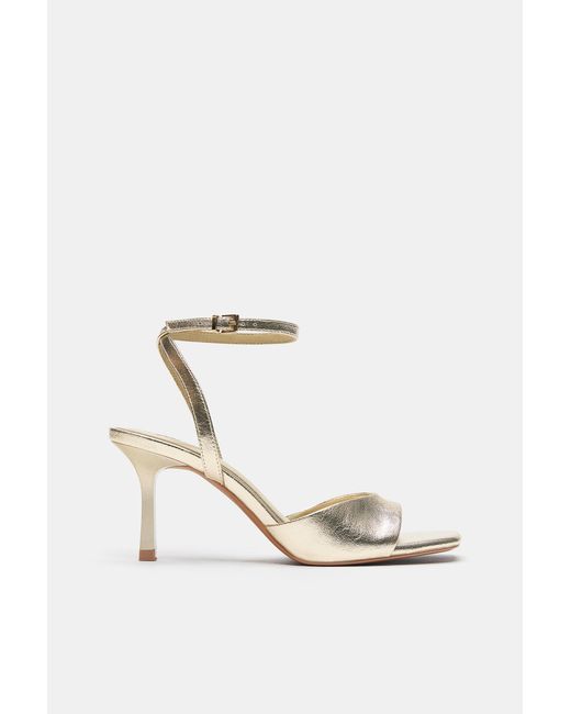 Pull&Bear Blue Metallic Heeled Sandals