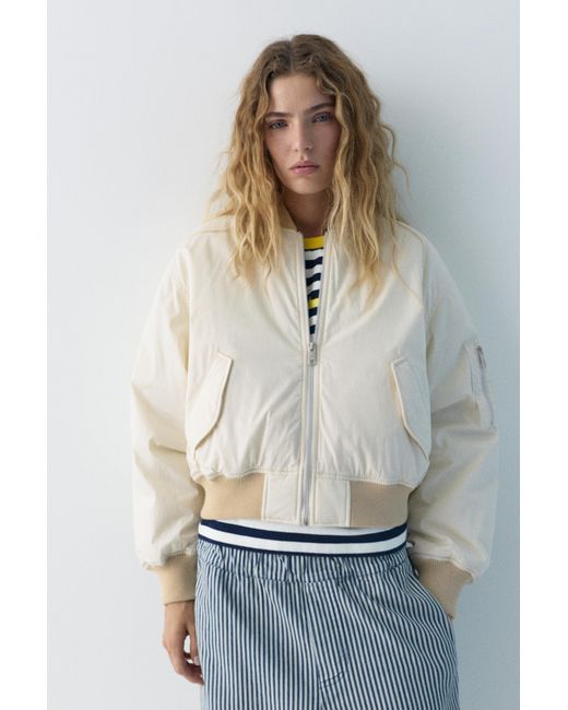 Pull&Bear Natural Bomber Jacket