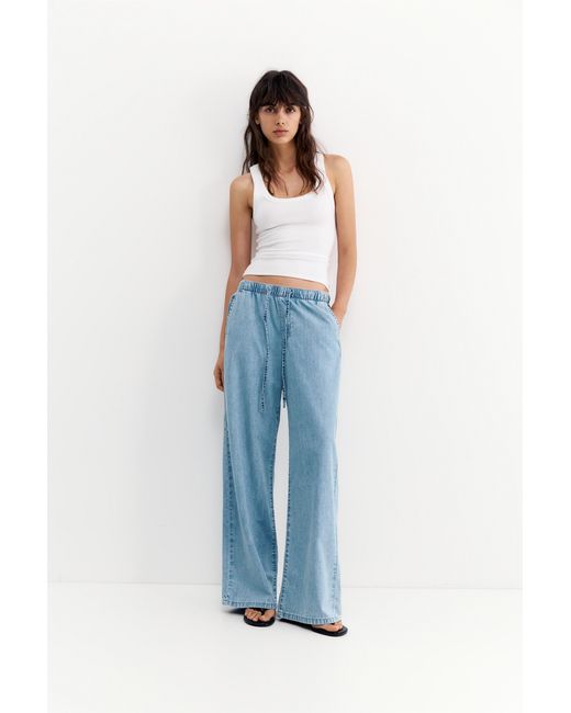 Pull&Bear Jogger Jeans Met Lage Taille in het Blue