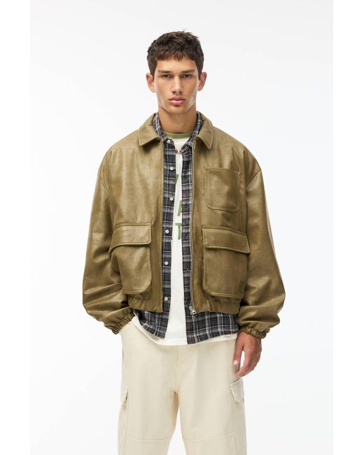 Pull Bear Faux Suede Jacket With Pockets in Metallic for Men Lyst UK