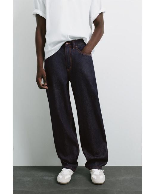 Pull&Bear White Baggy Jeans for men