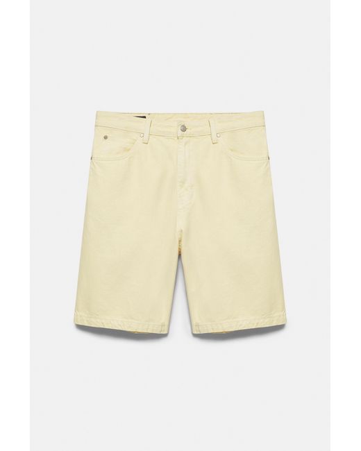 Pull&Bear Baggy Denim Bermuda in het Yellow voor heren