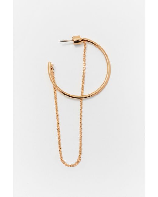 Pull&Bear White Chain Hoop Earrings