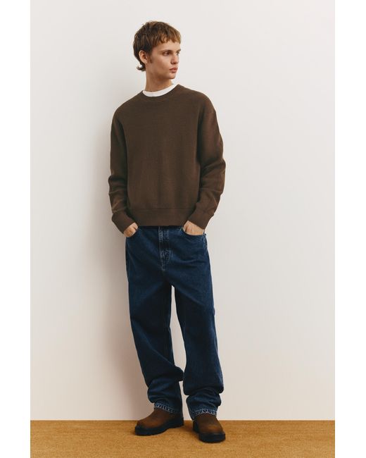 Pull&Bear Brown Round Neck Jumper for men