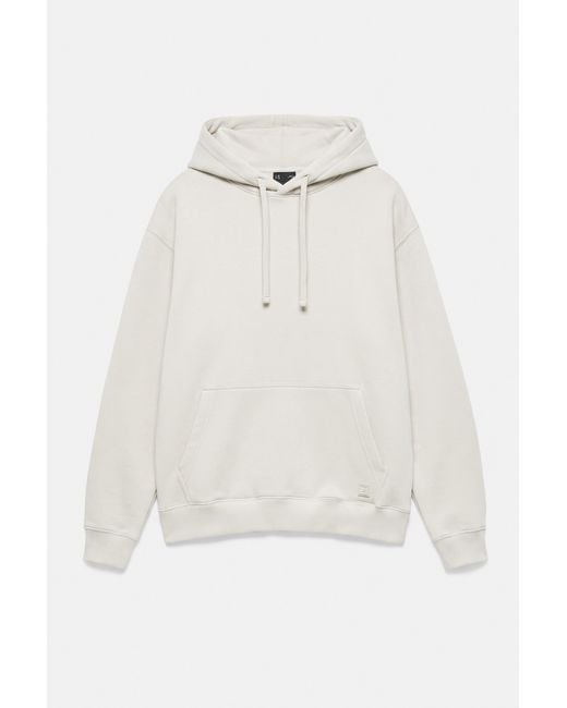 Felpa Basic Con Cappuccio di Pull&Bear in White da Uomo