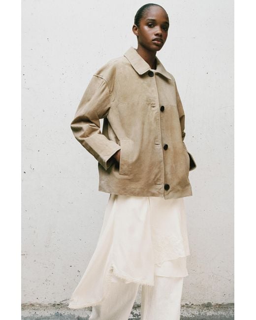 Pull&Bear Natural Asymmetric Embroidered Skirt
