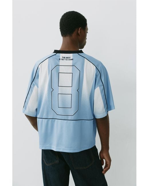 Pull&Bear Blue Stwd Boxy-Fit T-Shirt for men