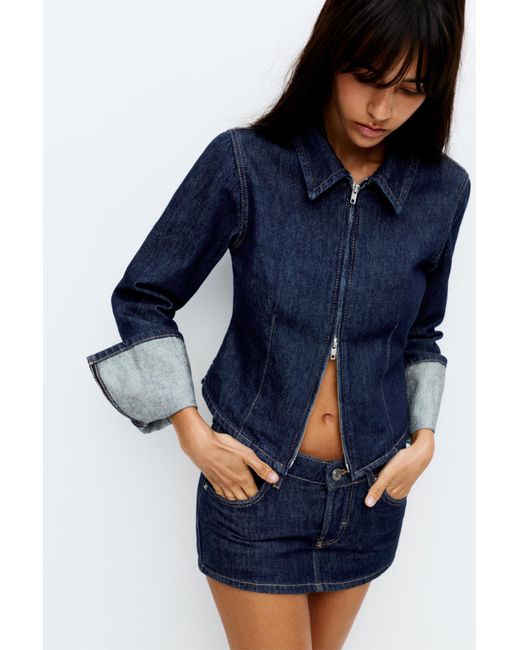 Pull&Bear Blue Denim Skort