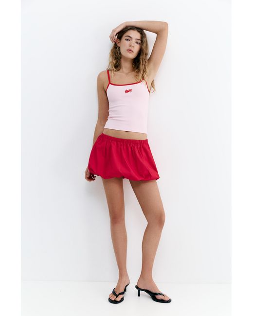 Pull&Bear Red Stwd Fine Strap Top