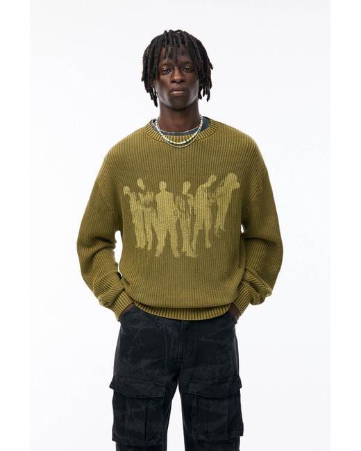 Pull&Bear Green Stwd Silhouette Jumper for men