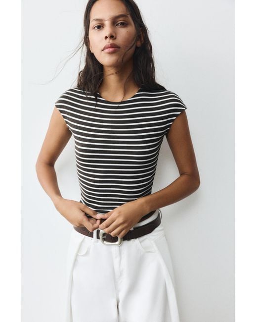 Pull&Bear Blue Fitted Short Sleeve T-Shirt