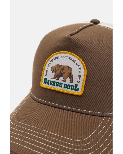 Pull&Bear Brown Savage Soul Cap for men