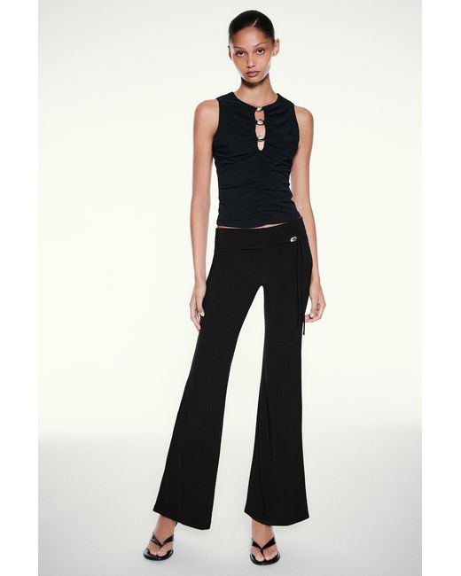 Pull&Bear Black Flared Trousers