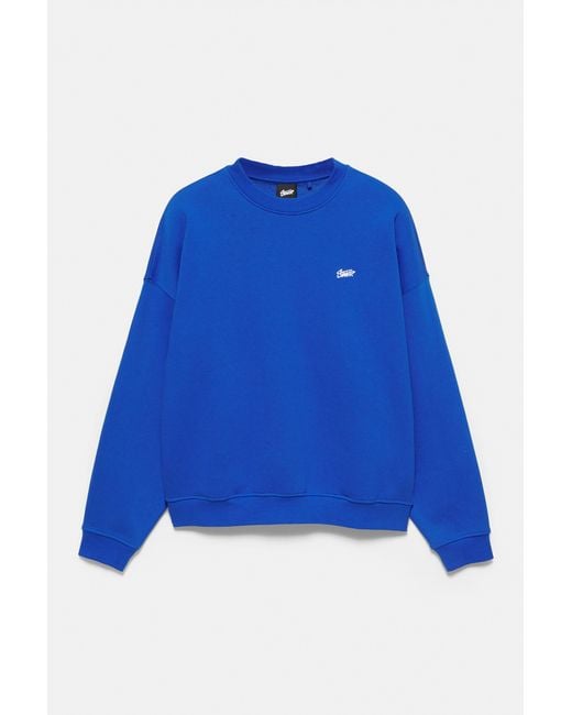 Pull&Bear Blue Stwd Boxy Sweatshirt for men