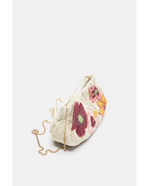 Pull&Bear Brown Clutch Mit Perlen