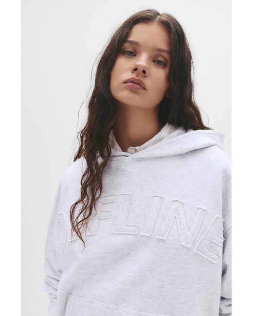 Pull&Bear White Offline Hoodie