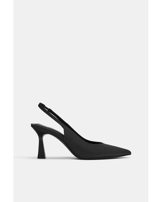 Pull&Bear Black Nylon High-Heel Shoes