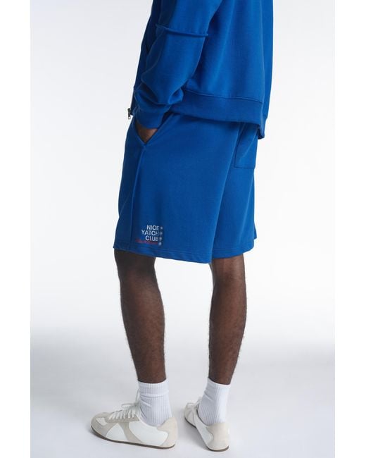 Pull&Bear Blue Yacht Club Bermuda Sweat Shorts for men