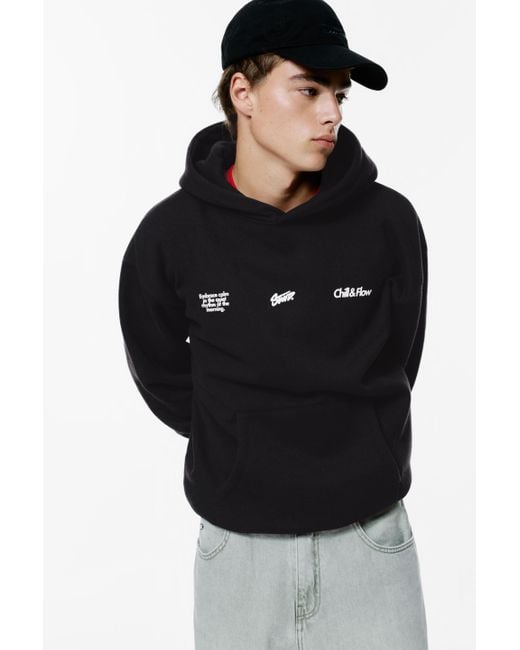 Pull&Bear Stwd Erdbeer-Kapuzen-Sweatshirt in Black für Herren