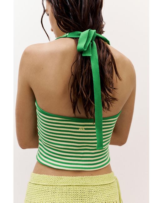 Pull&Bear Blue Striped Halter Top