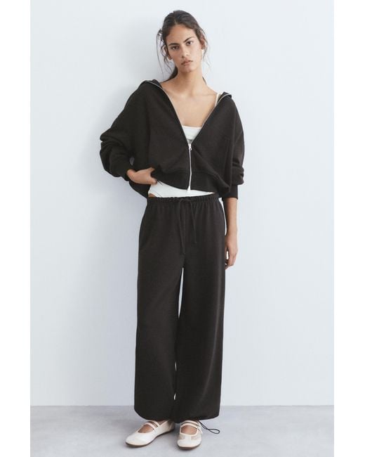Pull&Bear Black Hoodie With Zipper